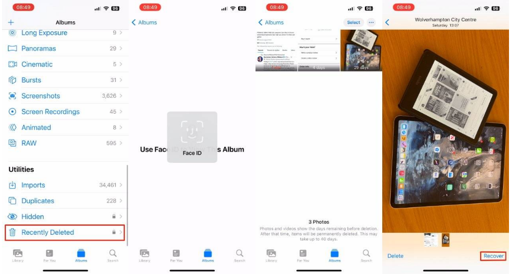 新化苹果14维修分享 iPhone14 上恢复已删除的照片 