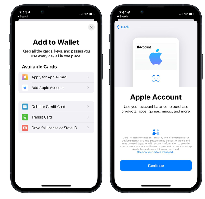 新化苹果手机维修分享iOS 15.5钱包App如何添加 Apple 账户 