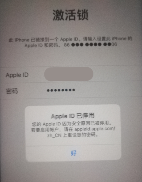 新化苹果手机维修分享iPhone 12 出现提示“Apple ID 已停用”怎么办 